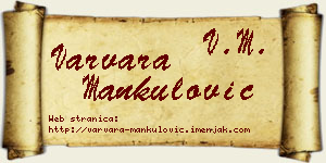 Varvara Mankulović vizit kartica